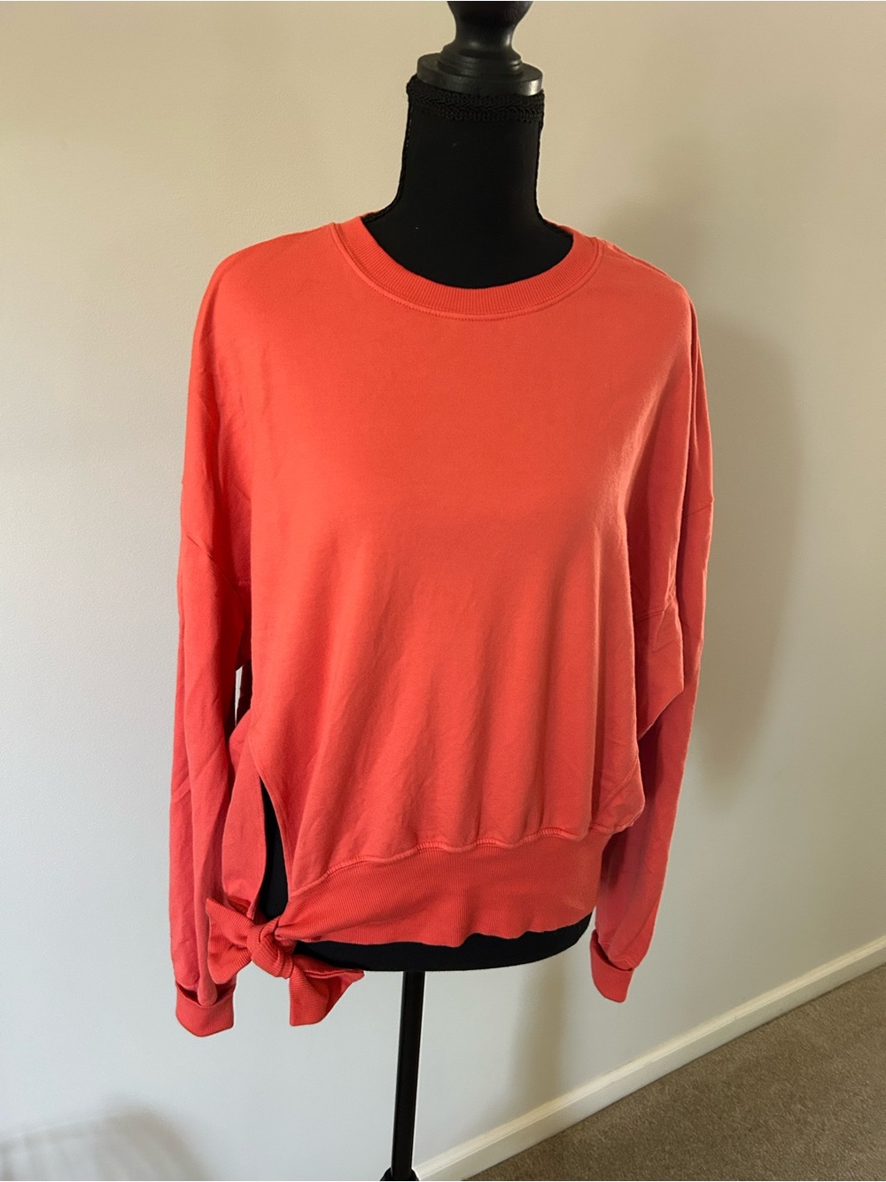 AG Adriano Goldschmied Coral Side-Tie Long Sleeve Sweatshirt